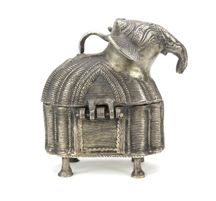 Indian Silver Metal Elephant hinged box