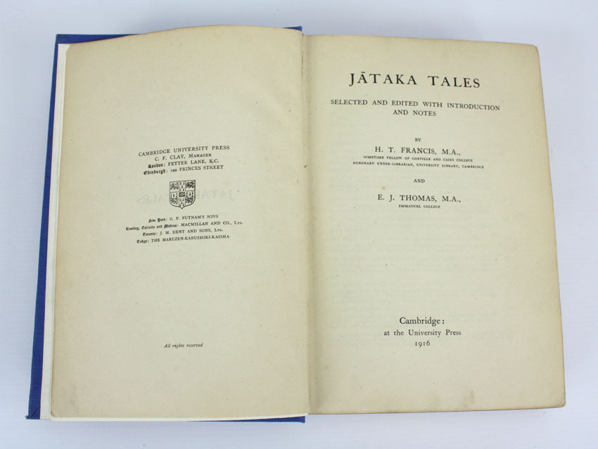Jataka Tales, H T Francis and E J Thomas, 1923, 1st edition