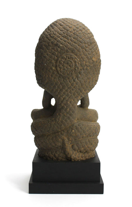 Antique Khmer Buddha with Naga, 13th century