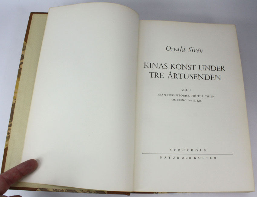 Osvald Siren, Kinas Konst Under Tre Artusenden, 2 Volume set 1st edition 1942