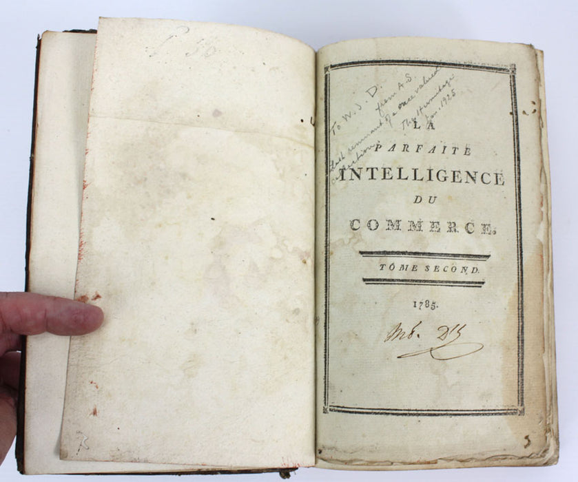 La Parfaite Intelligence du Commerce, by Malisset d'Hertereau, 2 volumes, first edition, 1785