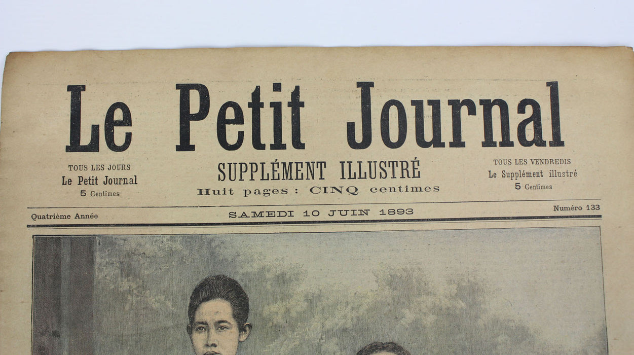 Le Petit Journal, Supplement Illustre, No. 133, 1893, Siam, King Rama V and the Queen