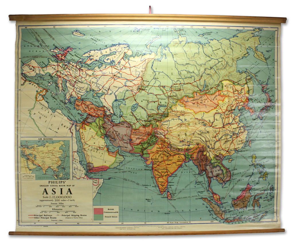 IMPERIAL AUTHENTIC PHILIPS MAPS 1930's China map travel antique
