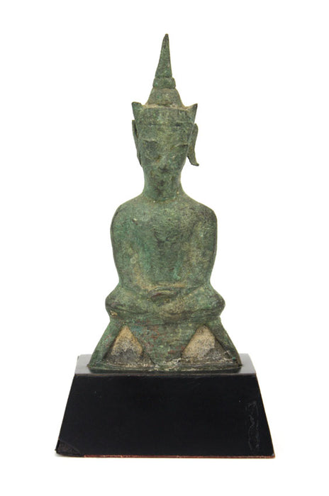 Thai antique Phra Ngang Ayuthaya bronze seated Buddha 16th 17th century