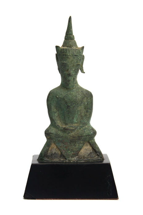 Thai antique Phra Ngang Ayuthaya bronze seated Buddha 16th 17th century