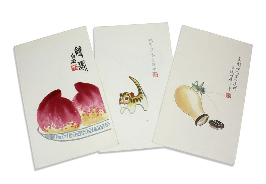 Collection of 71 woodblock prints by Qi Baishi A.O., Beijing, Rong Bao Zhai Xin Ji Shi Jian Pu, 1955