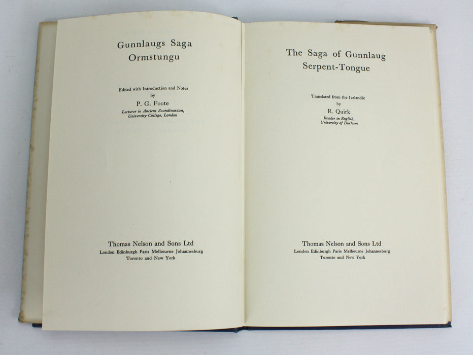 Saga of Gunnlaug Serpent-Tongue, Gunnlaugs Saga Ormstungu, 1957
