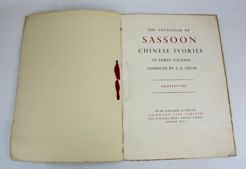 Catalogue of the Sassoon Chinese Ivories, Prospectus