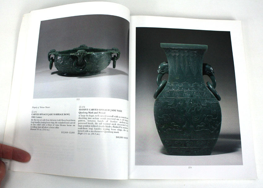 Chinese art auction catalogue: Sotheby's Fine Chinese Snuff Bottles; Fine Chinese Ceramics, Furniture and Works of Art; New York 1995