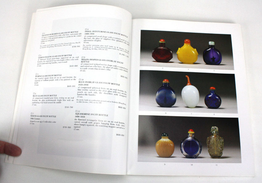 Chinese art auction catalogue: Sotheby's Fine Chinese Snuff Bottles; Fine Chinese Ceramics, Furniture and Works of Art; New York 1995