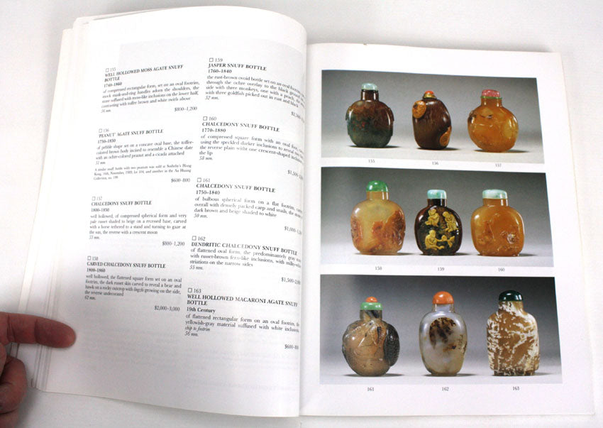 Chinese art auction catalogue: Sotheby's Fine Chinese Snuff Bottles; Fine Chinese Ceramics, Furniture and Works of Art; New York 1995