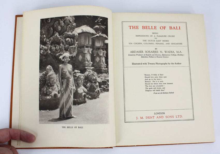The Belle of Bali, A S Wadia, 1st edition 1936